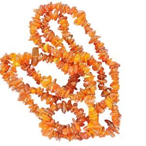 Long Single Strand of Baltic Amber beads 56" length from Lithuania